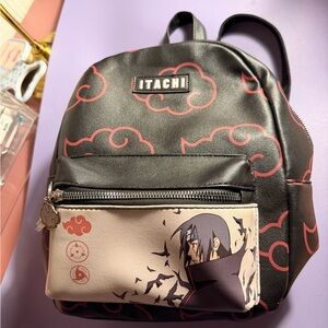 TACH Black Backpack with Red Cloud Accents and Character Pocket itachi